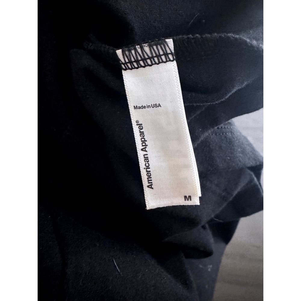 American Apparel Bodycon Midi Dress Black Mock Neck Sleeveless Sz M - Picture 3 of 4